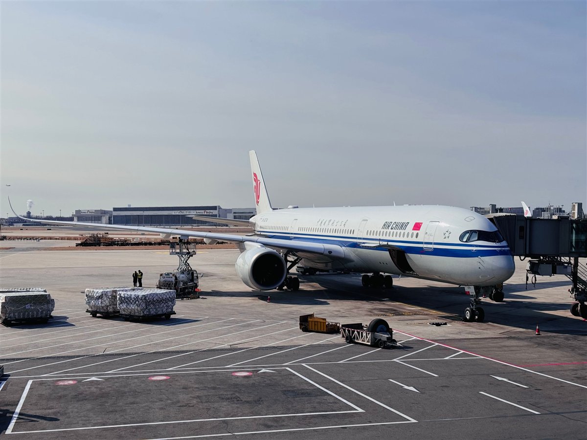 Aircraft and cargo pallets at an airport
